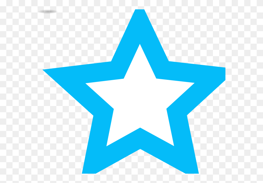 600x527 Blue Star Outline Clip Art - Star Clipart Outline