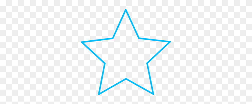 299x288 Blue Star Outline Small Clip Art - Small Star Clipart