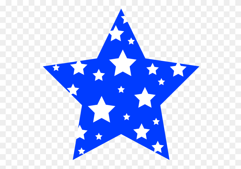 550x532 Blue Star Patterned With White Stars Silhouette - Sandcastle Clipart Black And White