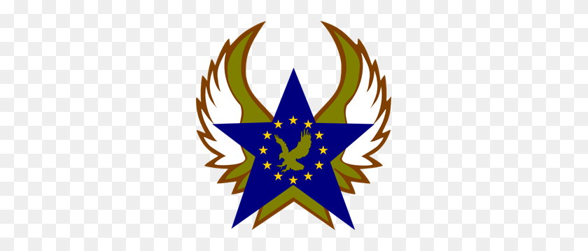 279x299 Blue Star With Gold Stars And Eagle Png, Clip Art For Web - Gold Stars PNG