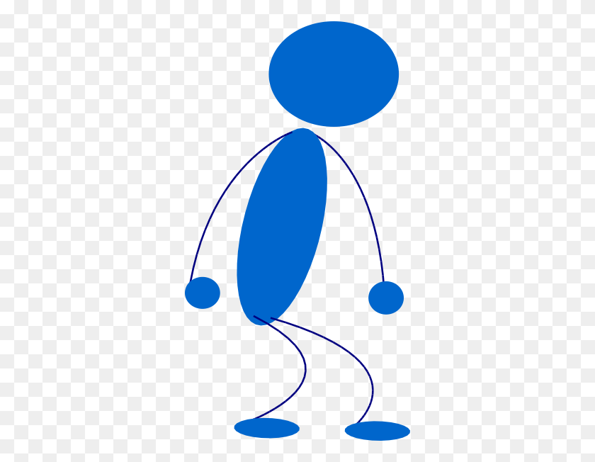 318x592 Blue Stick Man Clip Art - Sad Man Clipart
