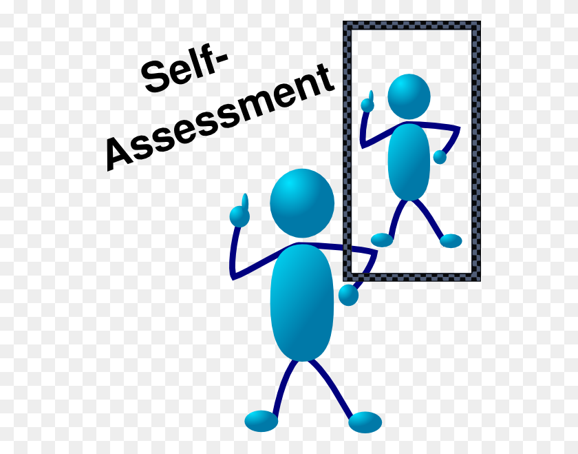 558x599 Blue Stick Man Self Assessment Clip Art - Self Esteem Clipart