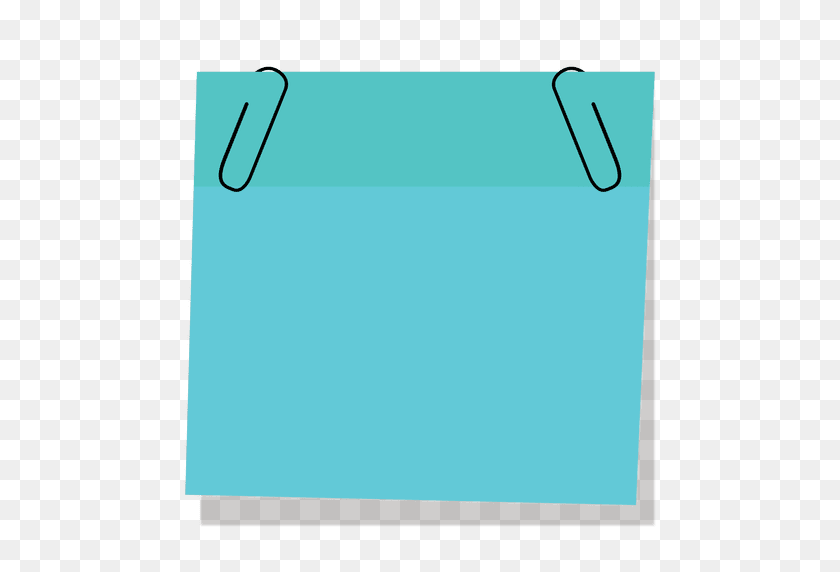 512x512 Blue Sticky Note With Paperclip - Paper Clip PNG