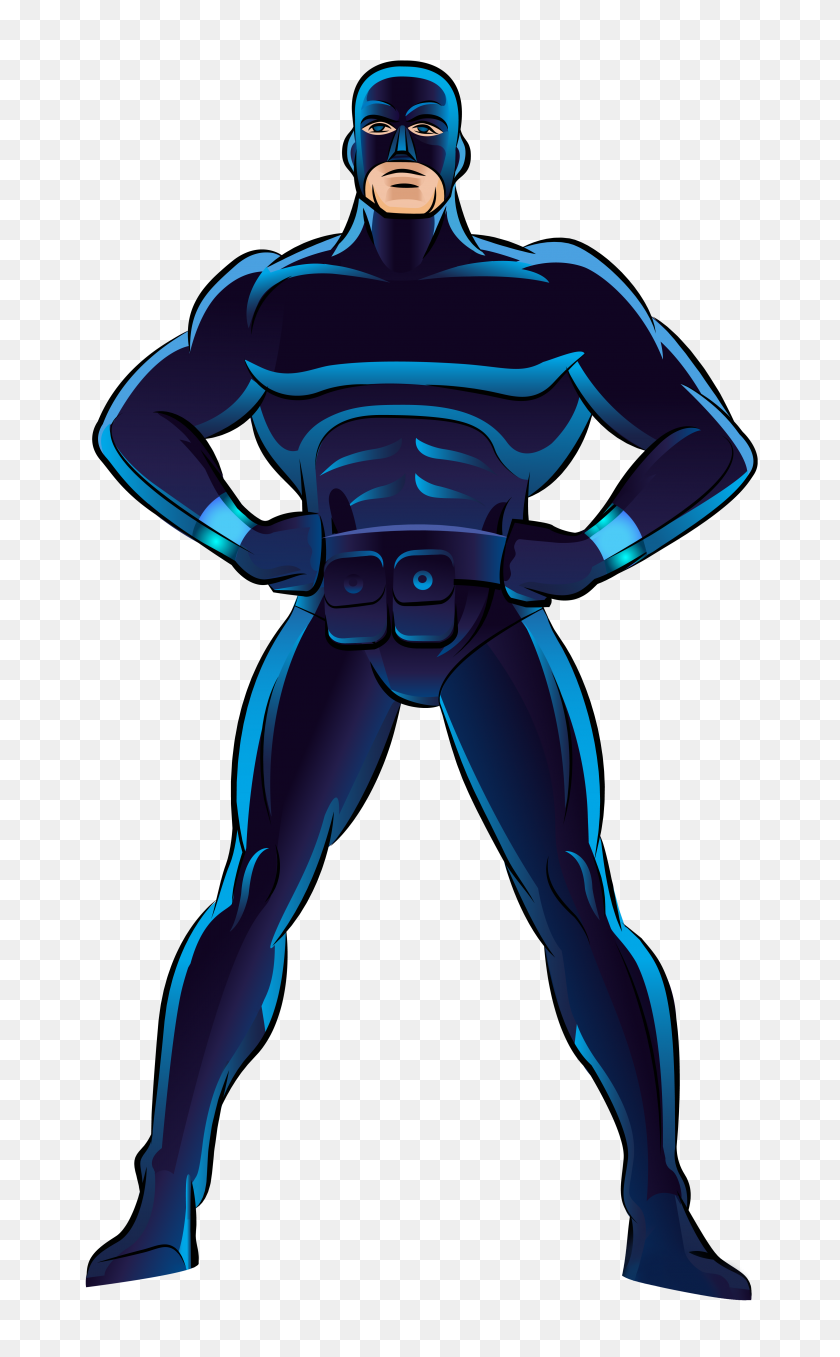 3889x6468 Blue Superhero Png Clip Art - Muscle Clipart