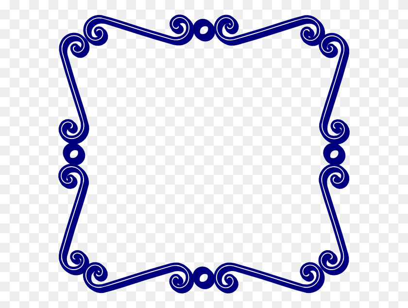 600x574 Blue Swirl Frame Clip Art - Swirl Frame Clipart
