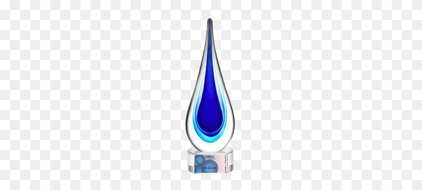 320x320 Blue Teardrop Art Glass Award Pinkpurple Crystal Recognition - Teardrop PNG