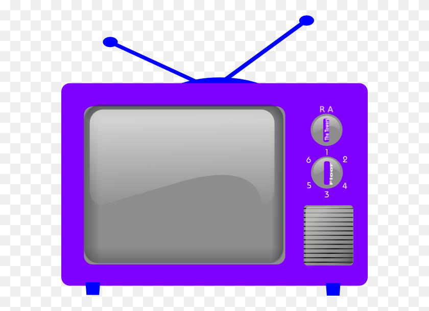 600x548 Синий Телевизионный Клип - Старый Телевизор Клипарт