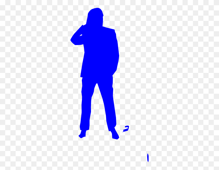 300x593 Blue Thinking Man Editted Clip Art - The Thinker Clipart