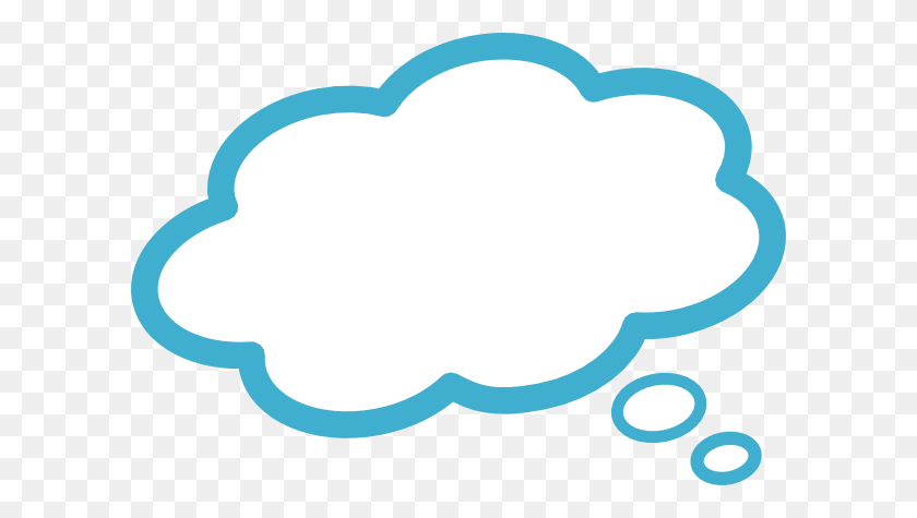 600x415 Blue Thought Bubble Clipart Image - Thought Cloud PNG
