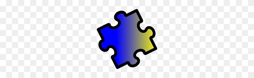 200x200 Blue To Yellow Puzzle Piece Png, Clip Art For Web - Puzzle Piece PNG