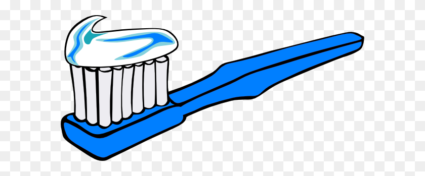 600x289 Blue Toothbrush Clip Art - Toothbrush And Toothpaste Clipart