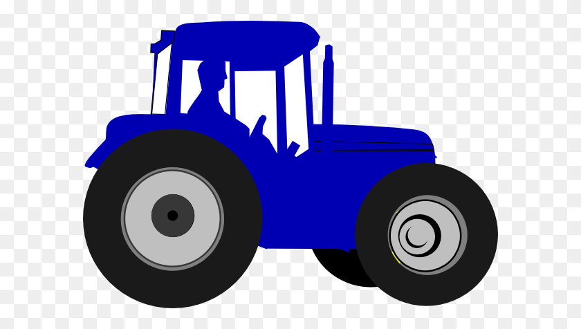 600x416 Blue Tractor Clipart - Blue Tractor Clipart