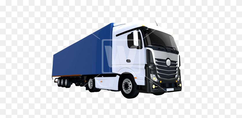 550x351 Blue Trailer Euro Semi Truck - Semi Truck PNG