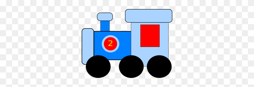 300x228 Синий Поезд Картинки - Паровозик Клипарт
