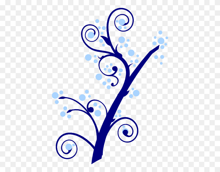 444x599 Blue Tree Branch Clip Art - Blues Clipart