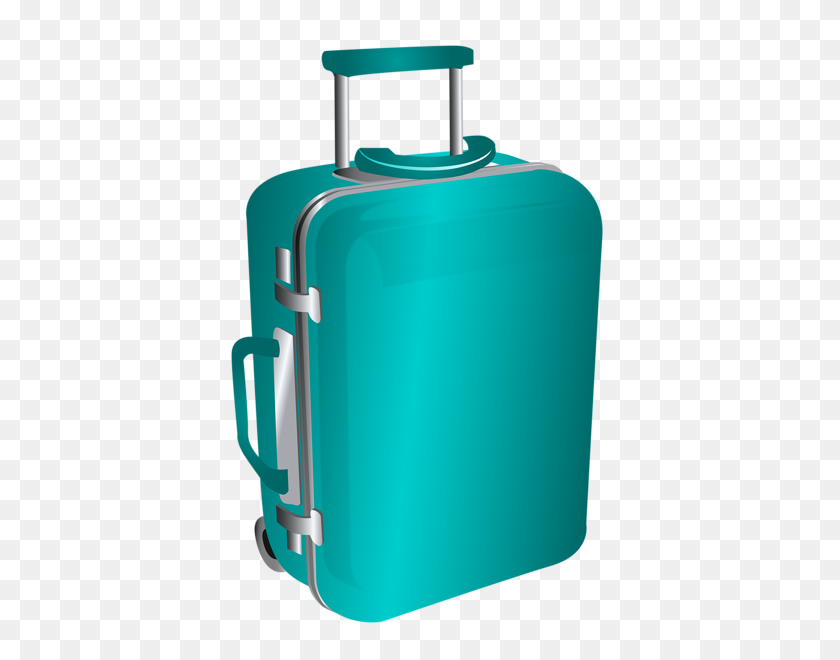 400x600 Blue Trolley Travel Bag Png Clipart - Suitcase PNG