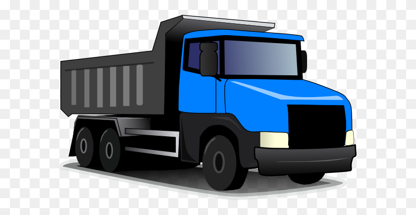 600x374 Blue Truck Revised Png, Clip Art For Web - 18 Wheeler Clipart