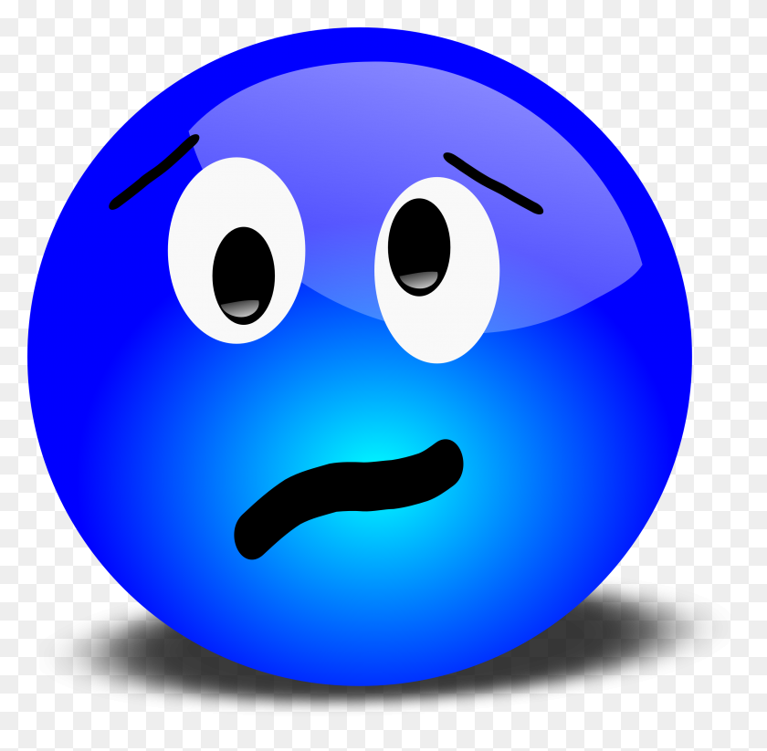 3200x3134 Blue Unhappy Smiley Face Clip Art Icon Clipart - Smile Clipart PNG