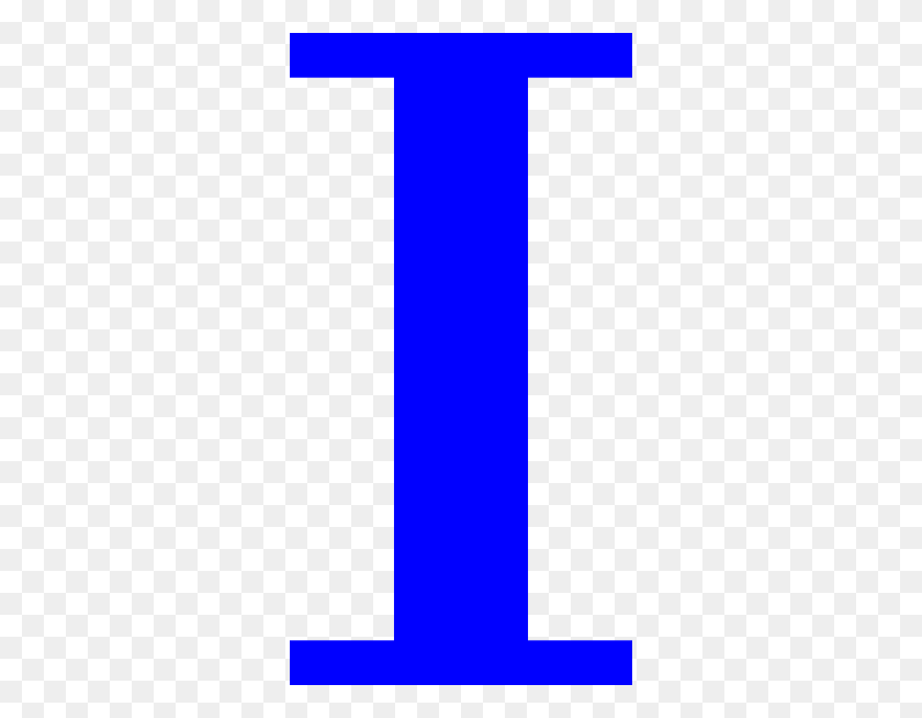 312x594 Blue Uppercase Letter I Png, Clip Art For Web - Capital Letter Clipart