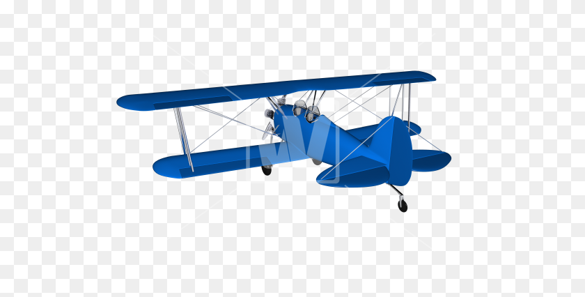 550x366 Blue Vintage Plane Png - Biplane PNG