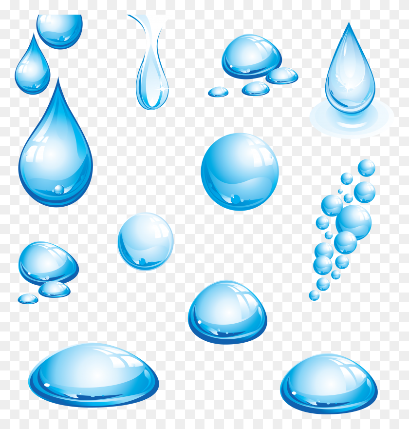 3398x3576 Blue Water Clipart Water Dripping - Punk Clipart