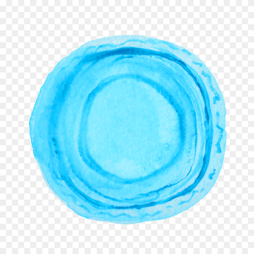 1024x1024 Blue Watercolor Polka Dot Transparent Gourmet Decoration - Blue Watercolor PNG