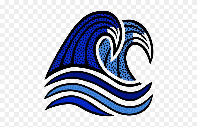 500x483 Blue Waves Crafty Crafty - Пляжные Волны Клипарт