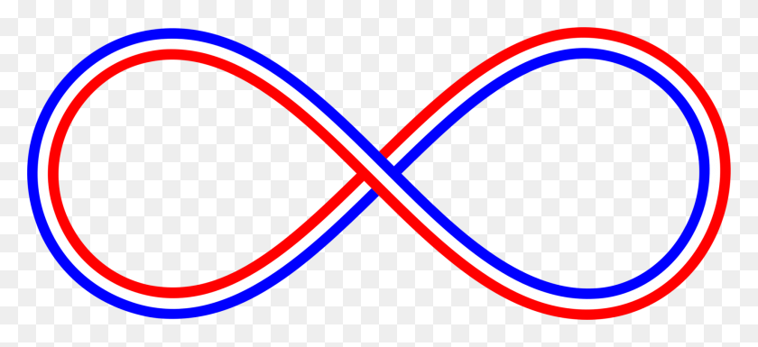 1796x750 Blue White Red Infinity Symbol - Red White And Blue Clipart