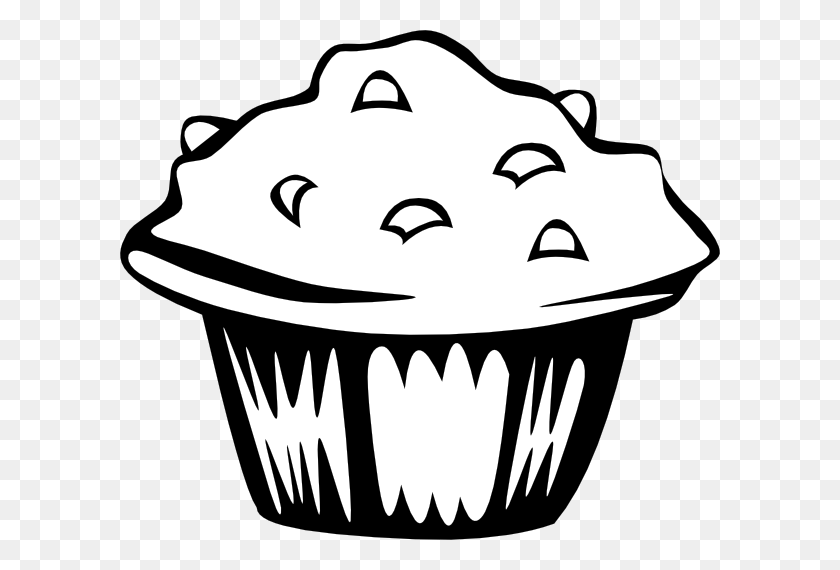 600x510 Blueberry Muffin - Cupcake Clipart Outline