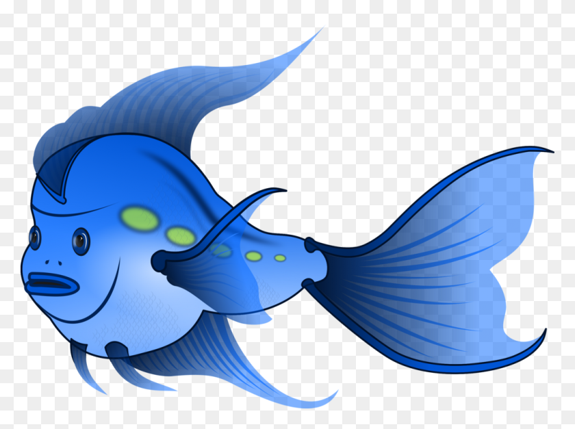 1030x750 Голубая Рыба Мультфильм Животных Тропических Рыб - Тунец Клипарт