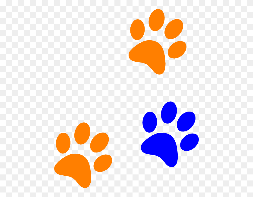 480x595 Bluerng Paw Print Clip Art - Paw Clipart
