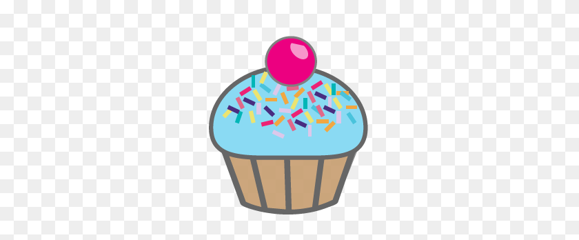 288x288 Blur Clipart Birthday Cupcake - Cupcake Border Clipart