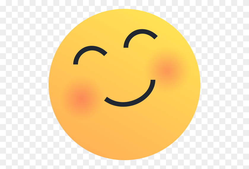 512x512 Blush, Emoji, Emoticon, Happy, Joy, Love, Reaction Icon - Joy Emoji PNG
