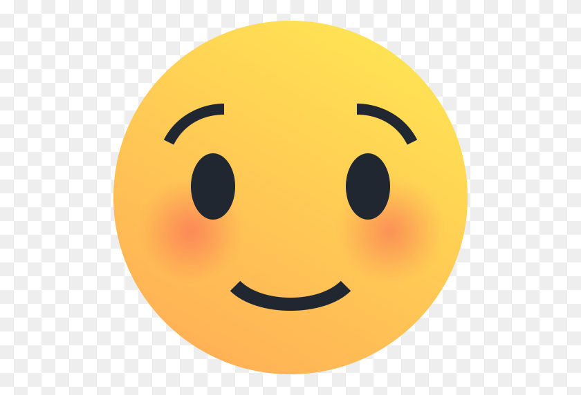 512x512 Rubor, Emoji, Emoticon, Reacción, Tímido, Icono De Sonrisa - Sonrisa Emoji Png