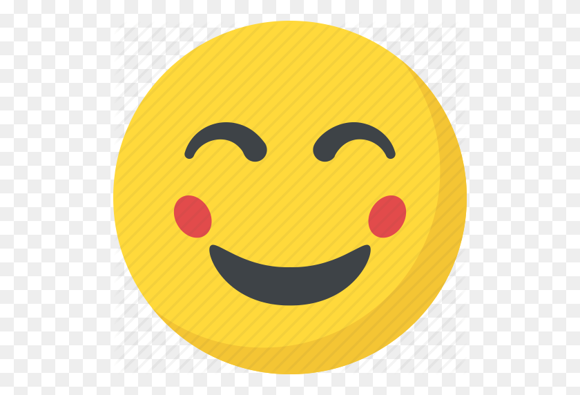 512x512 Blushing Emoji, Emoji, Happy Face, Laughing, Smiley Icon - Happy Face Emoji PNG