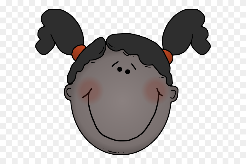 600x501 Blushing Girl With Pigtails Clip Art - Pigtails Clipart
