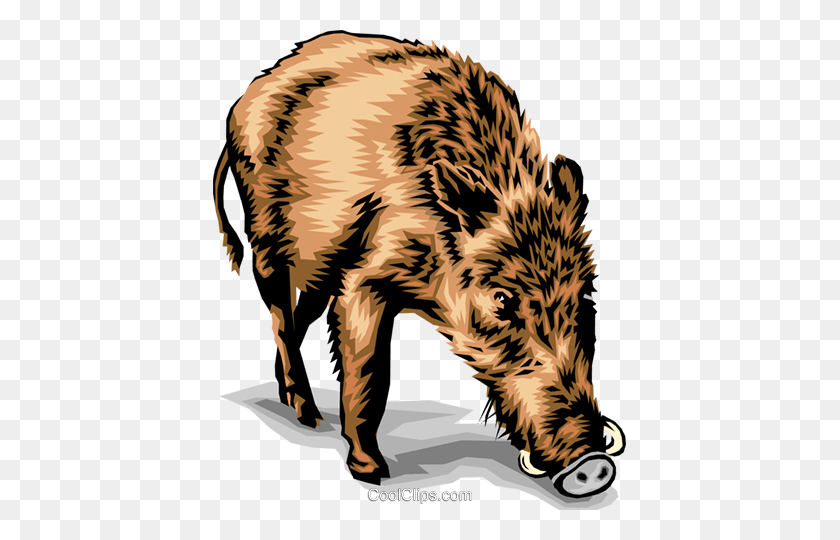 413x480 Boar Royalty Free Vector Clip Art Illustration - Wild Boar Clipart