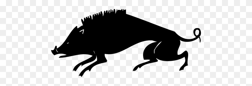 500x227 Boar Silhouette Vector Image - Hog Clipart Black And White