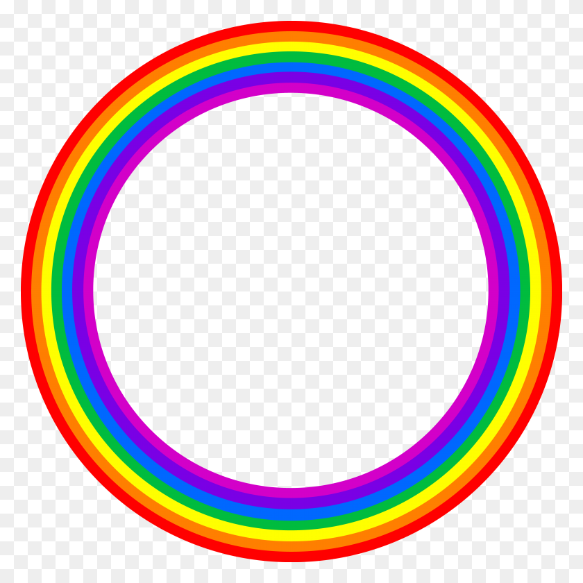 5816x5816 Boardes Rainbow, Circle - Round Border PNG