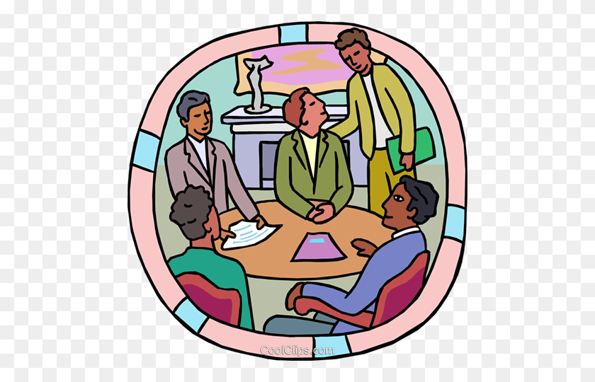 480x480 Boardroom Meeting - Family Gathering Clipart