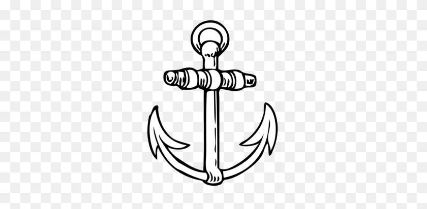 260x352 Boat Anchor Clipart - Sailboat Clipart Black And White