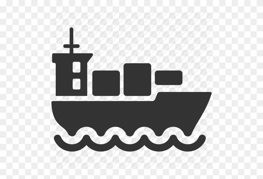 512x512 Лодка, Грузовое Судно, Значок Контейнера - Грузовой Корабль Клипарт