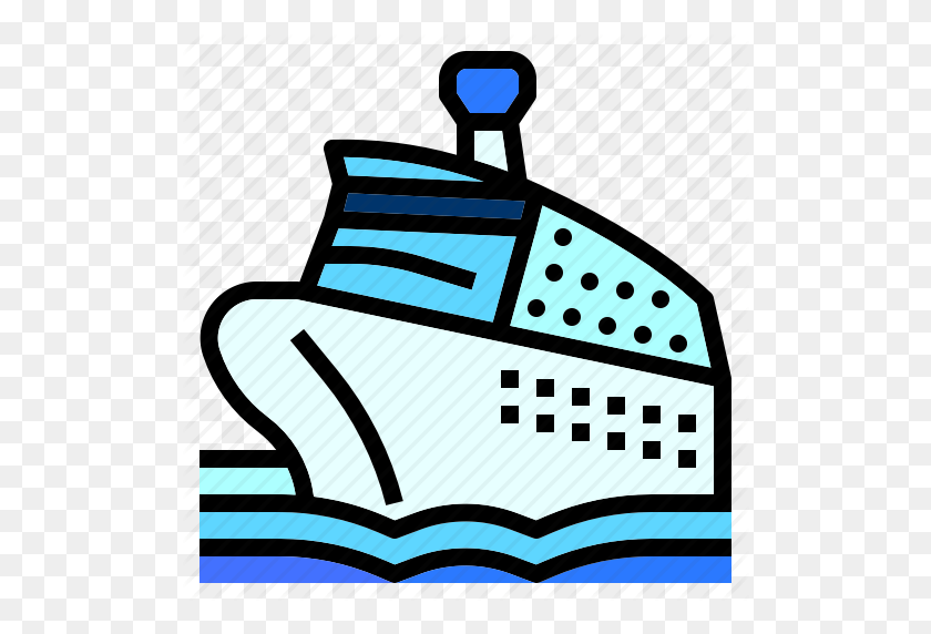 512x512 Barco, Crucero, Trazador De Líneas, Barco, Yate, Icono - Barco De Crucero Clipart