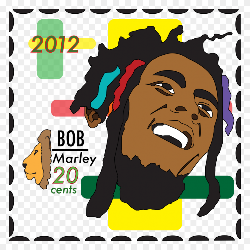 1400x1402 Bob Marley Stamp On Behance - Bob Marley Clip Art