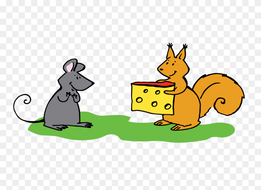838x595 Bob The Squirrel Gives Some Cheese To A Mouse - Squirrel PNG