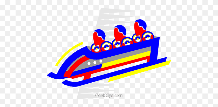 480x352 Bobsled Royalty Free Vector Clipart Illustration - Bobsled Clipart