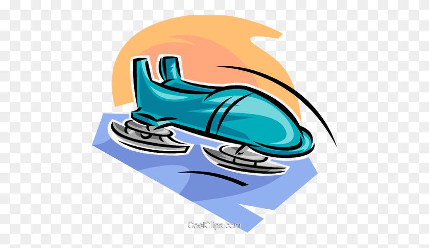 480x427 Bobsled Royalty Free Vector Clipart Illustration - Bobsled Clipart
