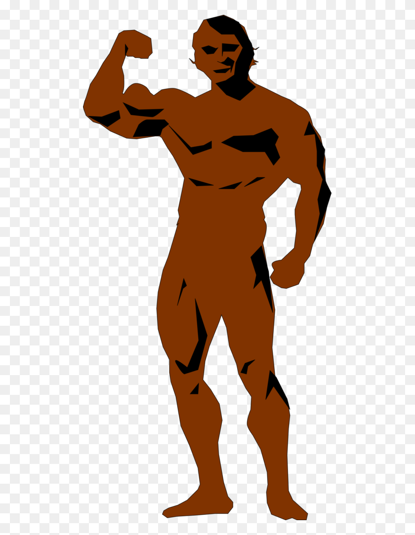 503x1024 Bodybuilder Clip Art Of A Body Builder Winging - Powerlifting Clipart