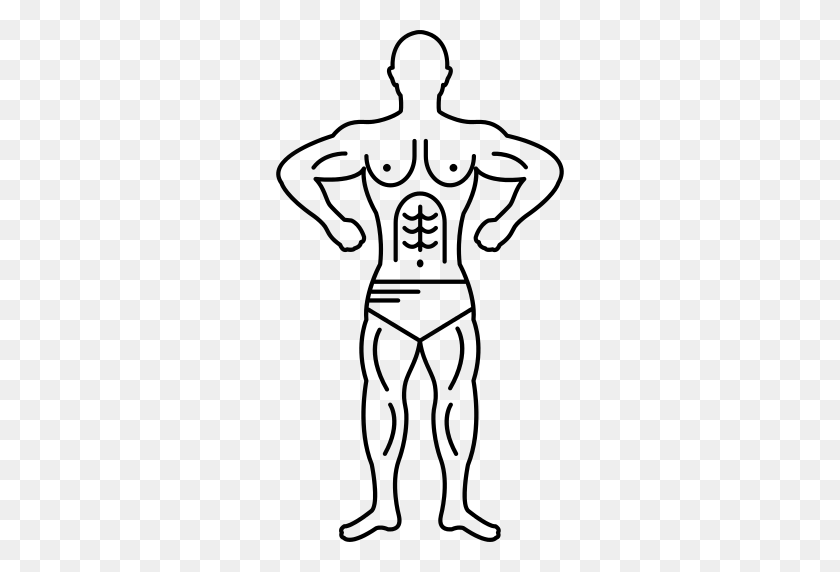 512x512 Bodybuilder Png Icon - Body Outline PNG