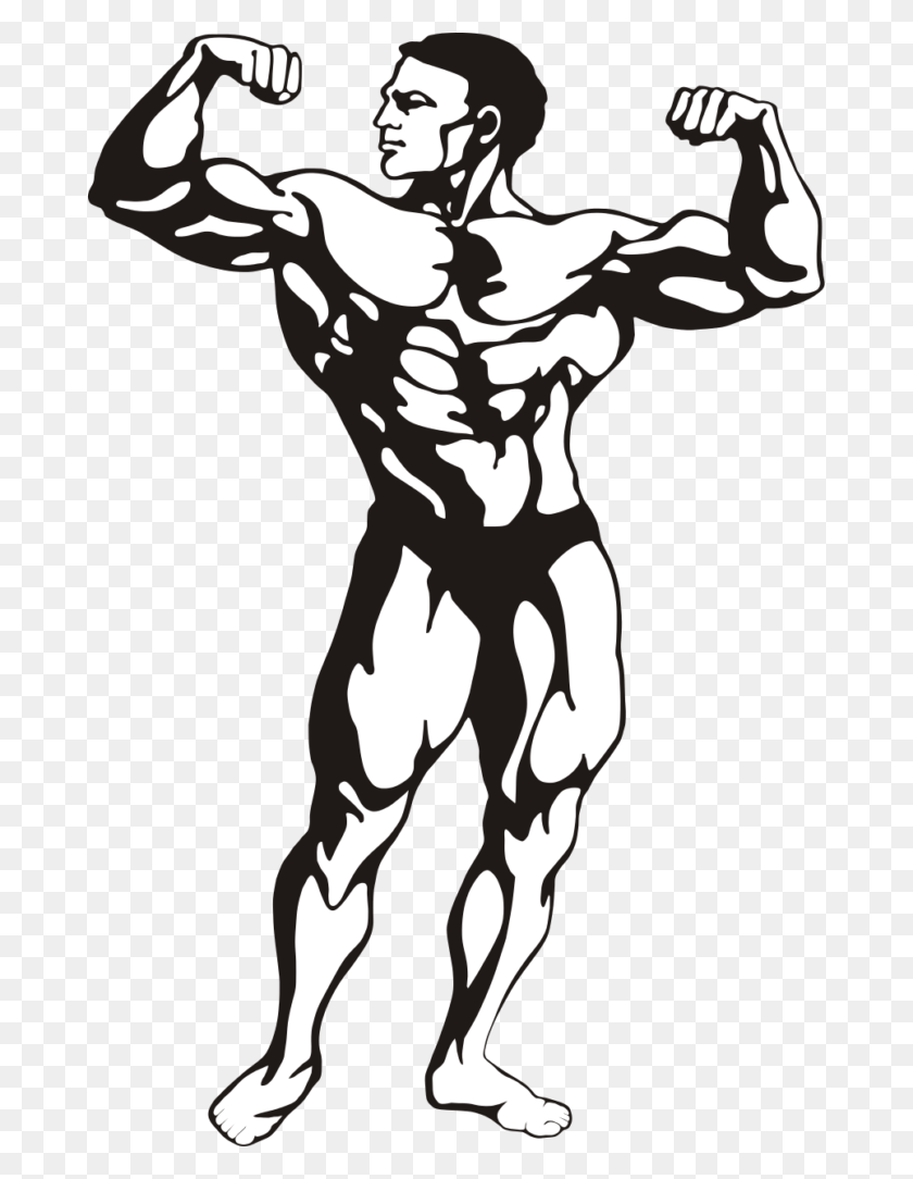 678x1024 Bodybuilder Vector Drawn Clipart Winging - Weight Lifting Clipart